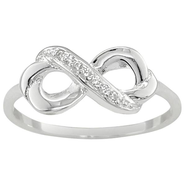 Marsala Sterling Silver CZ Infinity Ring