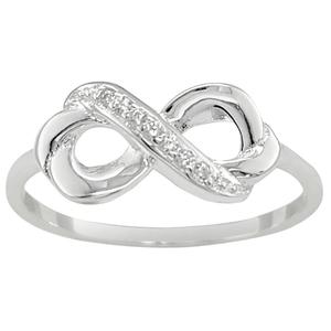 Marsala Sterling Silver CZ Infinity Ring