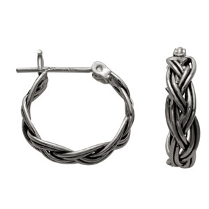 Marsala Fine Silver Plated Braided Hoop Earrings