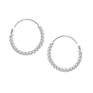 Marsala Fine Silver Plated Rope Look Endless Hoop Earrings