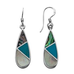 Marsala Fine Silver Multicolored Tear Shape Earrings
