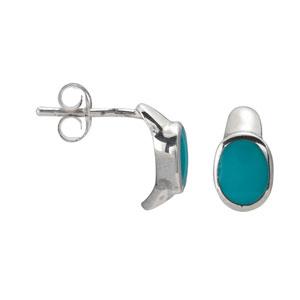 Marsala Fine Silver Plated Turquoise Stud Earrings