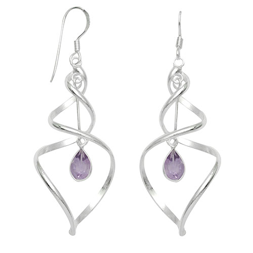 Marsala Fine Silver-Plated Double Twist Drop Earrings