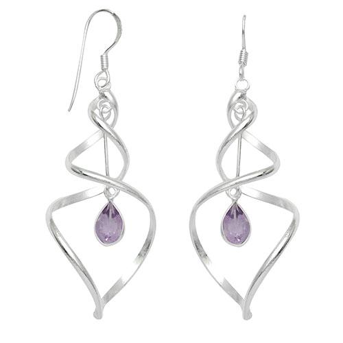 Marsala Fine Silver-Plated Double Twisted Drop Earrings