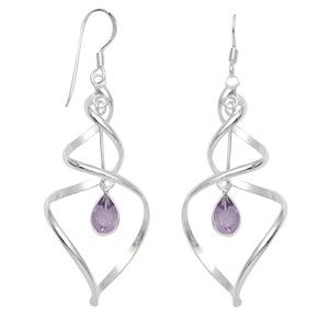 Marsala Fine Silver-Plated Double Twisted Drop Earrings