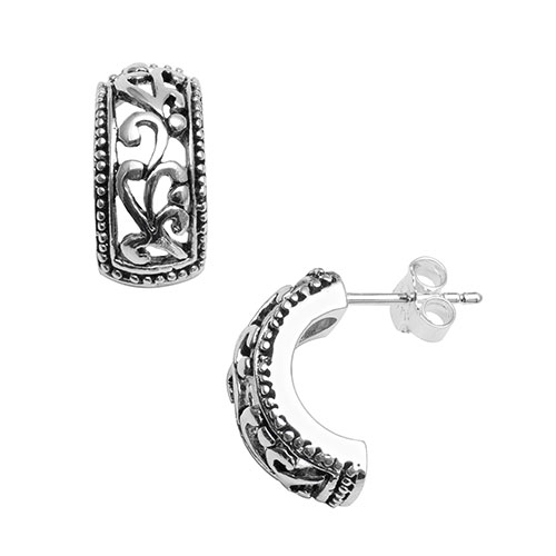 Marsala Fine Silver-Plated J Hoop Earrings