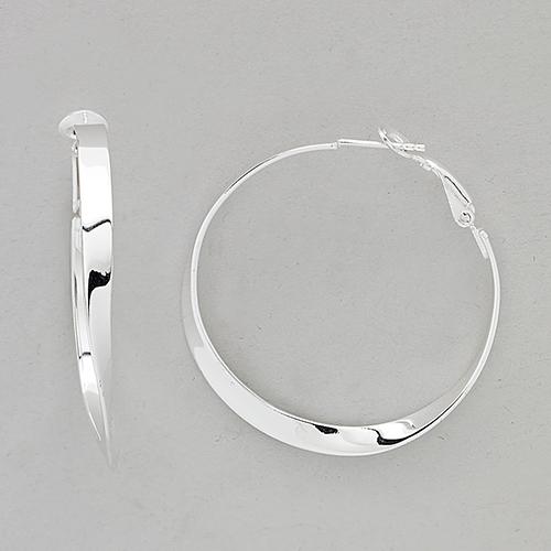 Marsala Fine Silver Plated Twisted Omega Hoop Earrings
