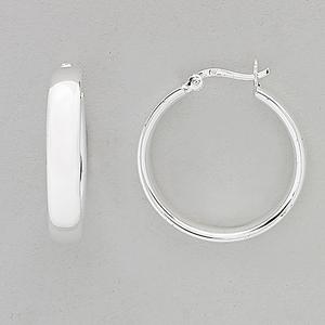 Marsala Fine Silver Plated 30mm Thick Hoop Earrings