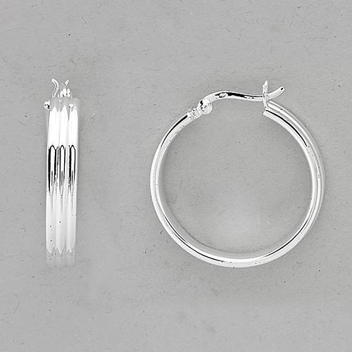 Marsala Fine Silver Plated Click Top Hoop Earrings