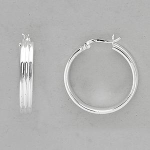 Marsala Fine Silver Plated Click Top Hoop Earrings