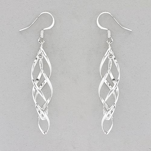 Marsala Fine Silver Plated Double Twisted Drop Earrings