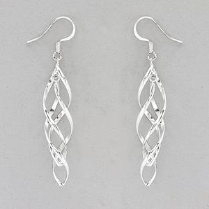 Marsala Fine Silver Plated Double Twisted Drop Earrings