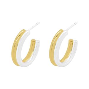 Two-Tone Tube Hoop Earrings