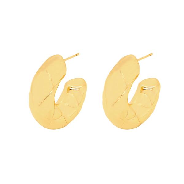 14kt. Gold Plated Quilted Hoop Earrings