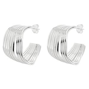 Marsala Fine Silver Plated Wavy Hoop Earrings