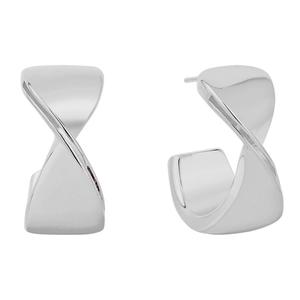 Marsala Fine Silver Plated Twist C-Hoop Post Earrings alternate view
