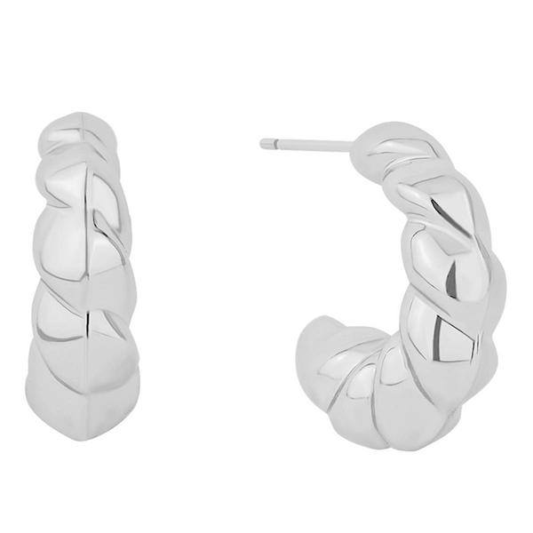 Marsala Fine Silver Plated Twist C-Hoop Post Earrings alternate view