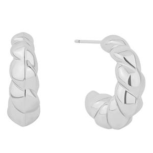 Marsala Fine Silver Plated Twist C-Hoop Post Earrings alternate view