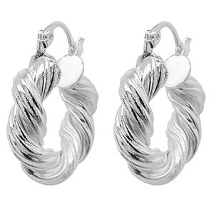 Marsala Fine Silver Plated Twisted Hoop Earrings