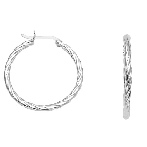 Marsala Sterling Silver Twisted Hoop Earrings