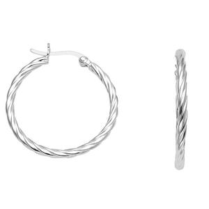 Marsala Sterling Silver Twisted Hoop Earrings