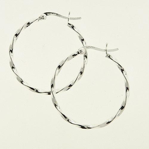 Marsala Sterling Silver 30mm Twisted Hoop Earrings