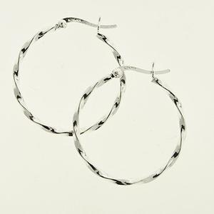 Marsala Sterling Silver 30mm Twisted Hoop Earrings