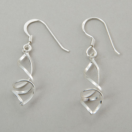 Marsala Sterling Silver Openwork Twist Earrings