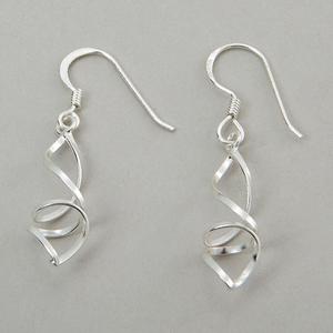 Marsala Sterling Silver Openwork Twisted Drop Earrings