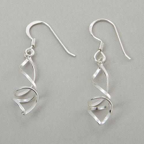 Marsala Sterling Silver Openwork Twisted Drop Earrings