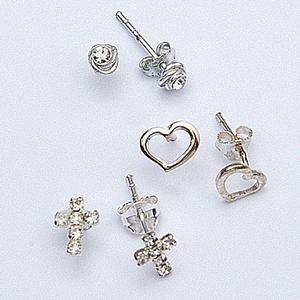 Marsala 3pr. Sterling Silver Multi Shape Earrings Set