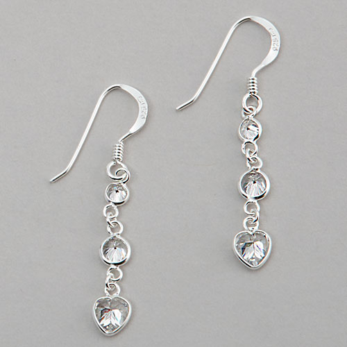 Marsala Clear CZ Dangle Earrings