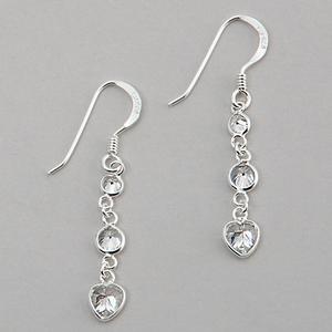 Marsala Clear CZ Dangle Earrings