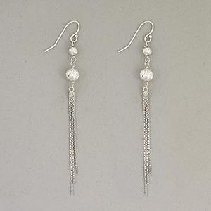 Marsala 3 Strand Sterling Silver Chain Dangle Earrings