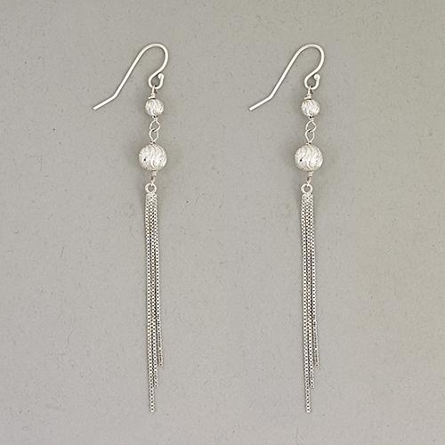 Marsala 3 Strand Sterling Silver Chain Dangle Earrings