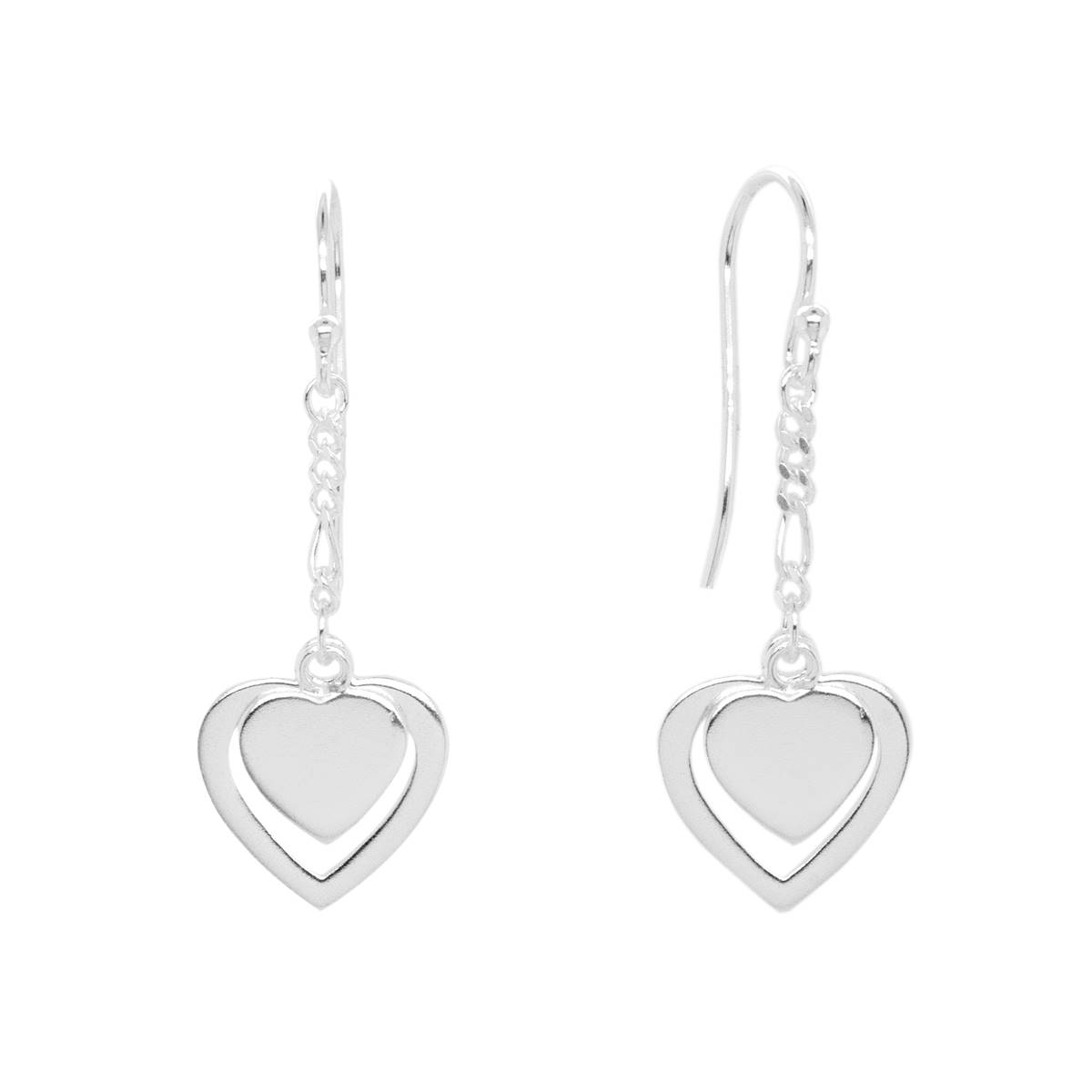 Marsala Heart Drop Earrings In Sterling Silver