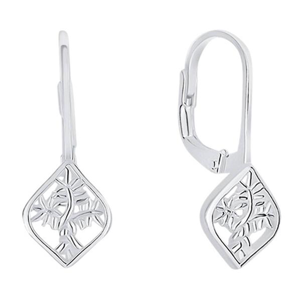Marsala Sterling Silver Framed Tree Drop Earrings