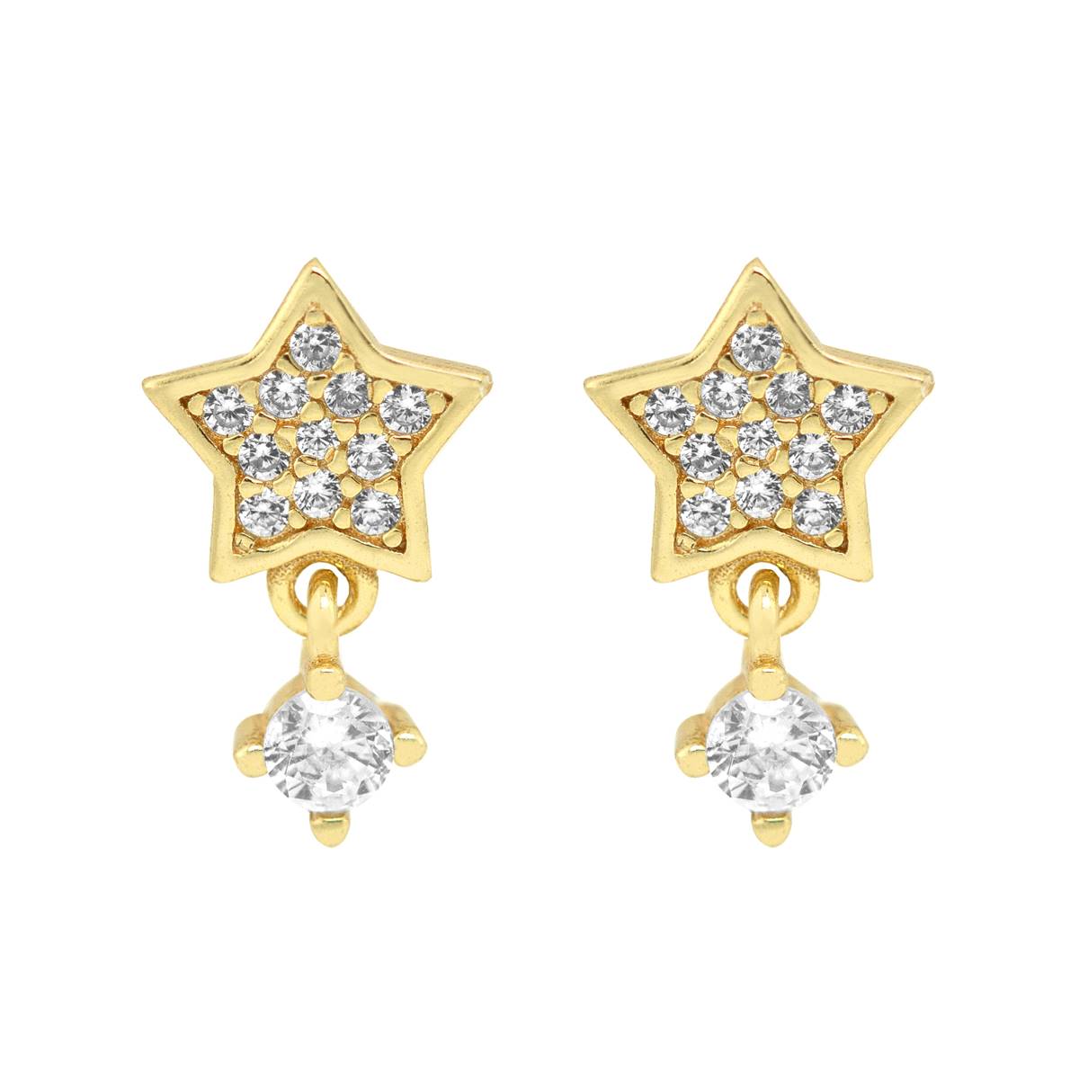 Marsala CZ Star Drop Post Earrings