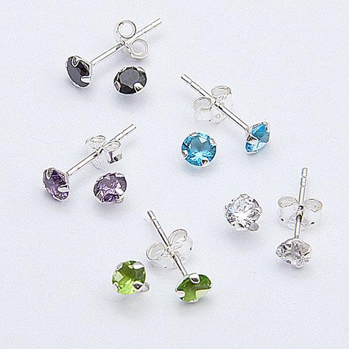 Marsala 4pr. CZ Post Earrings Set