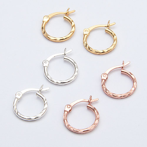 Marsala Trio Set Tri-Tone Click Top Hoop Earrings