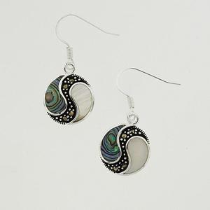 Marsala Silver Plated Marcasite & Mother of Pearl Earrings