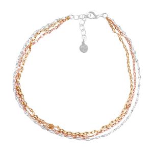 Barefootsies Gold Over Brass Mirror Link Chain Anklet