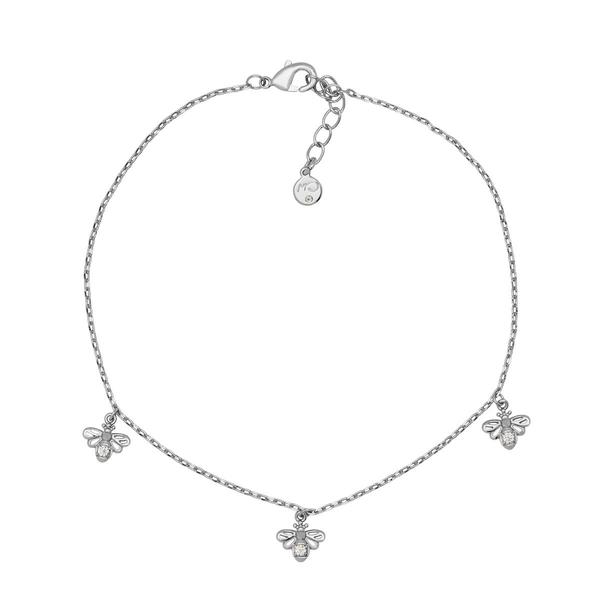 Barefootsies Silver-Tone Bee Chain Anklet