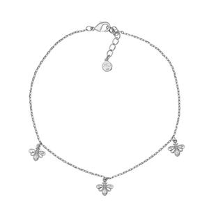 Barefootsies Silver-Tone Bee Chain Anklet