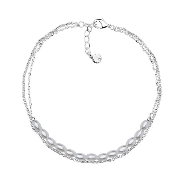 Barefootsies Simulated Pearl 2 Strand Anklet