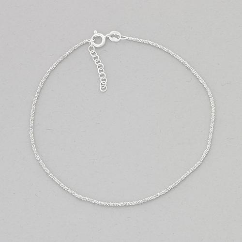 Barefootsies Sterling Silver Twisted Chain Ankle Bracelet