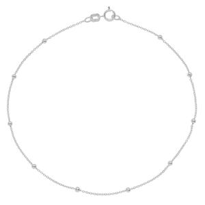 Barefootsies Textured Beaded Link Anklet Bracelet