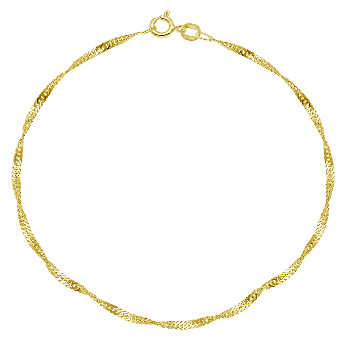 Barefootsies Singapore Ankle Bracelet With Gold Over Sterling