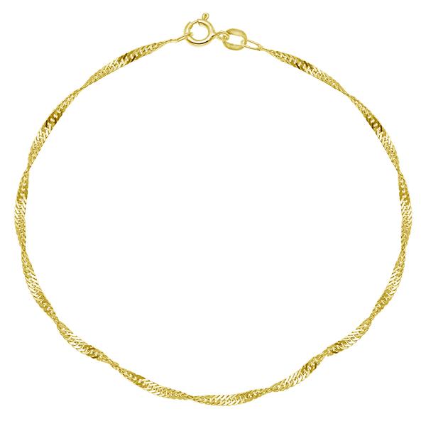 Barefootsies Singapore Ankle Bracelet with Gold over Sterling