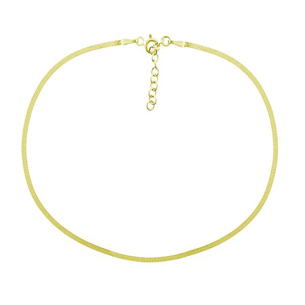 Barefootsies Herringbone Anklet Gold Plating Over Sterling